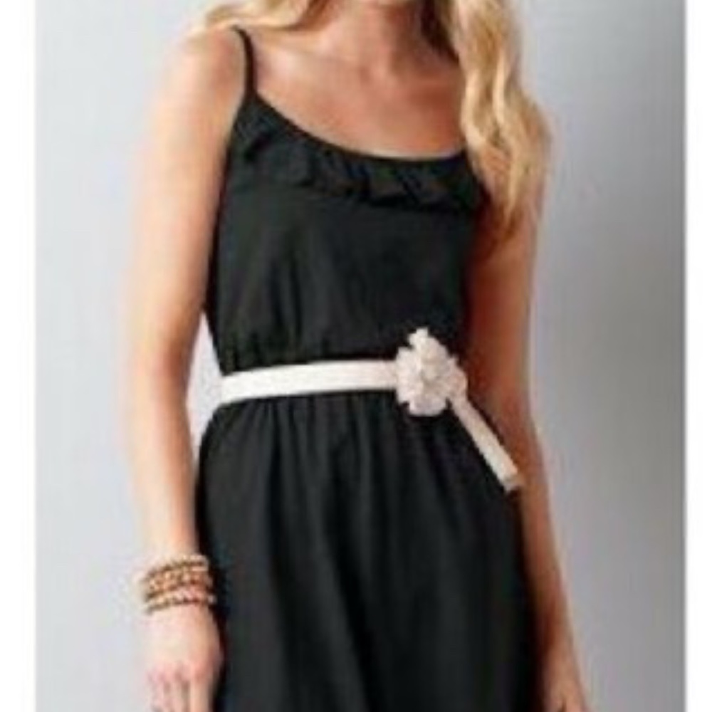 LOFT Knit Ruffle Neck Spaghetti Strap Dress XS/S